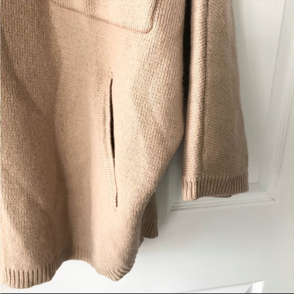 Zara Beige Oversized Knit Button Down Shacket Relaxed Sleeves - Picture 5 of 10
